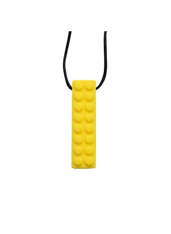 Abley's Sensory Chew Necklace, Silicone Building Block Design, Anxiety Relief and Teething Aid (Yellow) - Image 1
