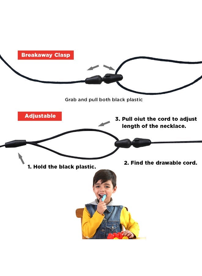 Abley's Sensory Chew Necklace, Silicone Building Block Design, Anxiety Relief and Teething Aid (Yellow) - Image 2