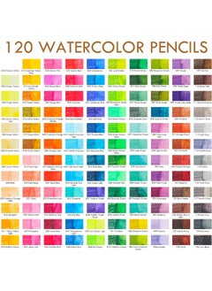 KALOUR KALOUR Premium Watercolor Pencils, Set of 120 Colors,with Water Brush Pen,Portable Nylon Case,Numbered and Lightfastness,Water-soluble Colored Pencils for Adult Coloring,Water Color for Beginner Kids  - Image 2