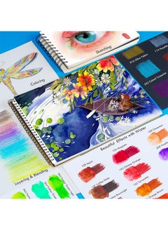 KALOUR KALOUR Premium Watercolor Pencils, Set of 120 Colors,with Water Brush Pen,Portable Nylon Case,Numbered and Lightfastness,Water-soluble Colored Pencils for Adult Coloring,Water Color for Beginner Kids  - Image 4