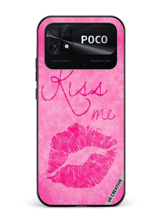 VR CREATIVE Protective Case Cover For Xiaomi Poco C40 Kiss me Pink Design Multicolour - Image 1