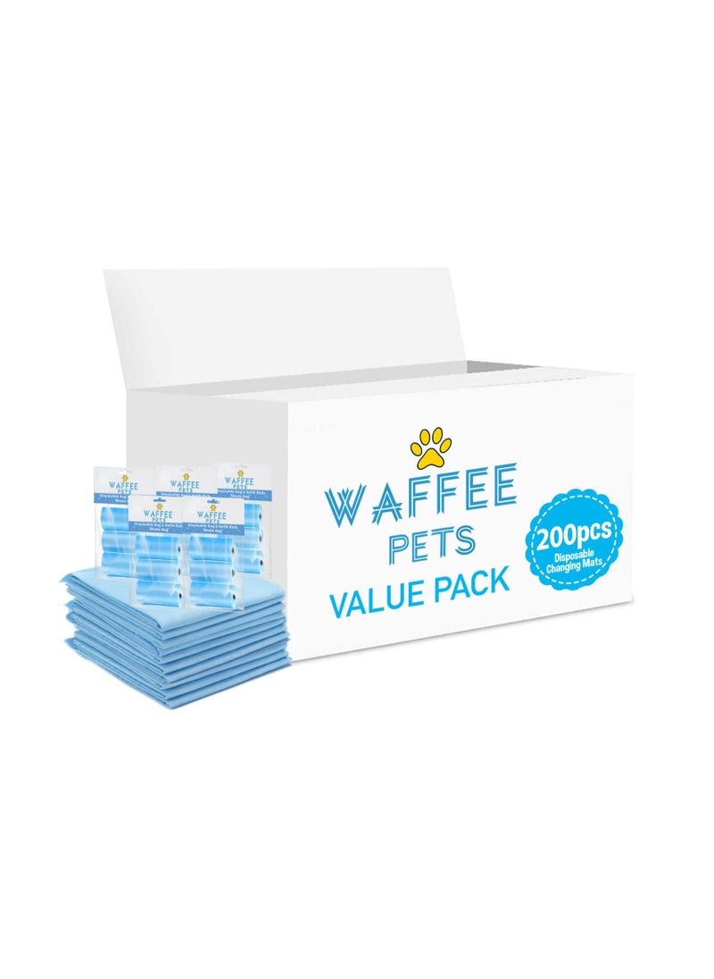 Waffee Disposable Changing Mat 200 + Pack of 5 Refill BLUE (15 Rolls) 300 Nappy Bags - pzsku/Z84477DA08C8E8F0AB470Z/45/_/1691064858/9807a0d5-2593-417a-a6ff-20d295c0fe1c