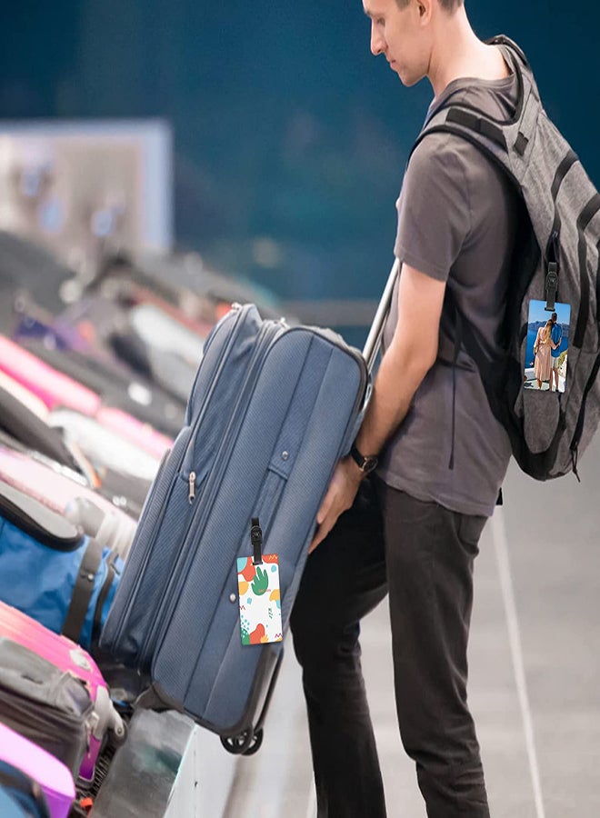 Excefore Sublimation Blank Luggage Tags with Straps 10Pcs Heat Transfer Double Sided Blank MDF Travel Bag Baggage Tags DIY Travel ID Tags for Traveling Bag Luggage Suitcase Business ID Card Holder - Image 4