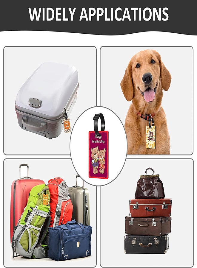 Excefore Sublimation Blank Luggage Tags with Straps 10Pcs Heat Transfer Double Sided Blank MDF Travel Bag Baggage Tags DIY Travel ID Tags for Traveling Bag Luggage Suitcase Business ID Card Holder - Image 5