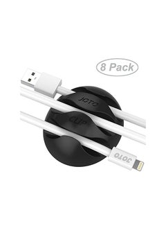 JOTO Cable Clips Cord Management Organizer, Wall Desk Desktop Cable Wire Clip, Electronics Computer Mouse Charging USB Cable Holder, Black  - Image 2