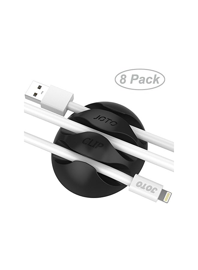 JOTO Cable Clips Cord Management Organizer, Wall Desk Desktop Cable Wire Clip, Electronics Computer Mouse Charging USB Cable Holder, Black - Image 2