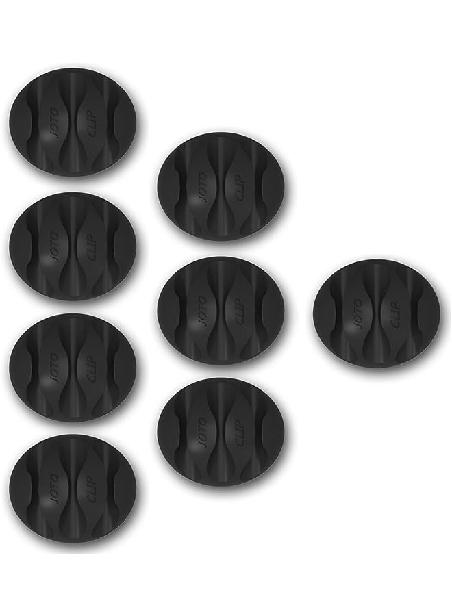 JOTO Cable Clips Cord Management Organizer, Wall Desk Desktop Cable Wire Clip, Electronics Computer Mouse Charging USB Cable Holder, Black - Image 1