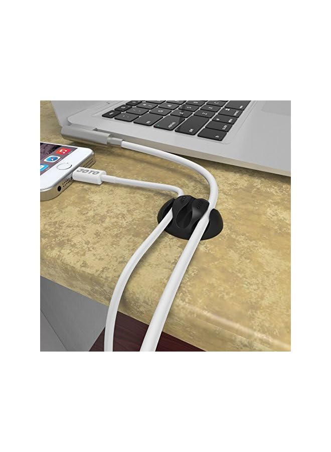 JOTO Cable Clips Cord Management Organizer, Wall Desk Desktop Cable Wire Clip, Electronics Computer Mouse Charging USB Cable Holder, Black - Image 3