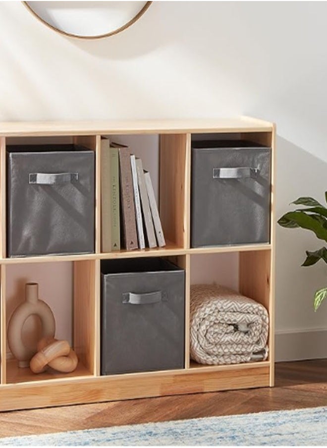 EHOME - Collapsible Fabric Storage Cubes Organizer with Handles,Clothes Storage, Foldable Thik Fabric Blanket Storage Bags, Storage Containers for Organizing Bedroom, Closet, Clothing, Comforter, Organization and Storage with Lids and Handle, Grey,58x40x35 cm - Image 1