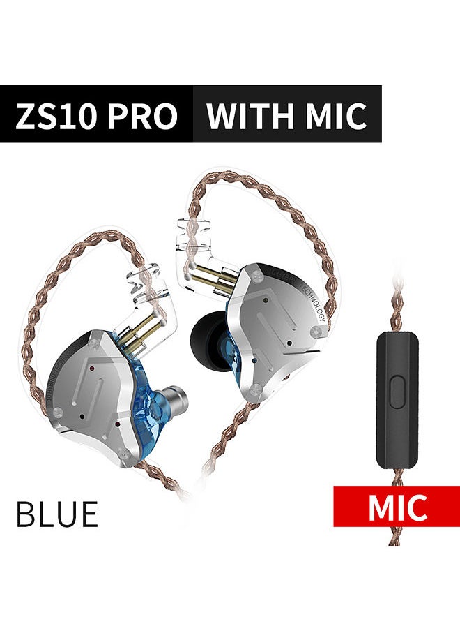 KZ - KZ ZS10 Pro 3.5mm Wired In-ear Headphones 1DD+4BA Hybrid HiFi Music Earphone Sports Headset 2pin Detachable Cable In-line Control with Mic - Image 1