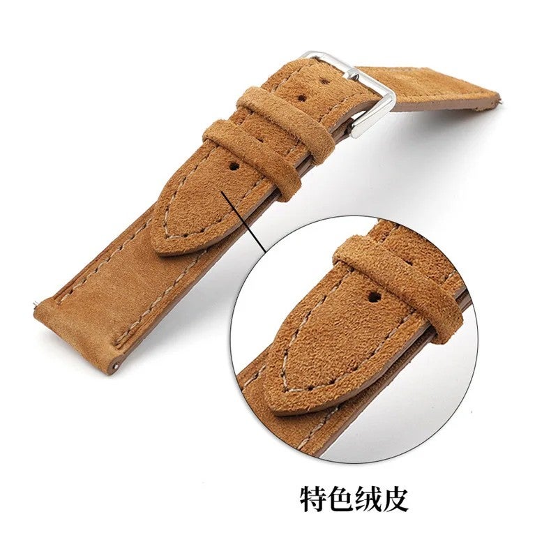 Bluejw Retro Genuine Leather Plush Replacement Watch Strap – 18mm 20mm 22mm 24mm Luxury Watch Band in Multiple Colors for Easy Strap Replacement - Image 4