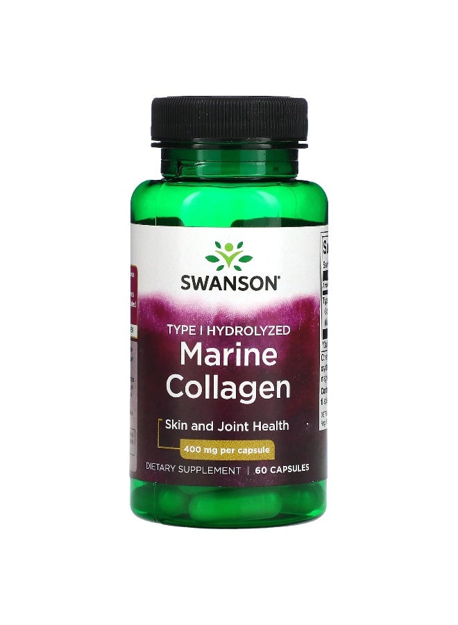 SWANSON سوانسون، كولاجين بحري، 400 ملغ، 60 كبسولة - Image 1