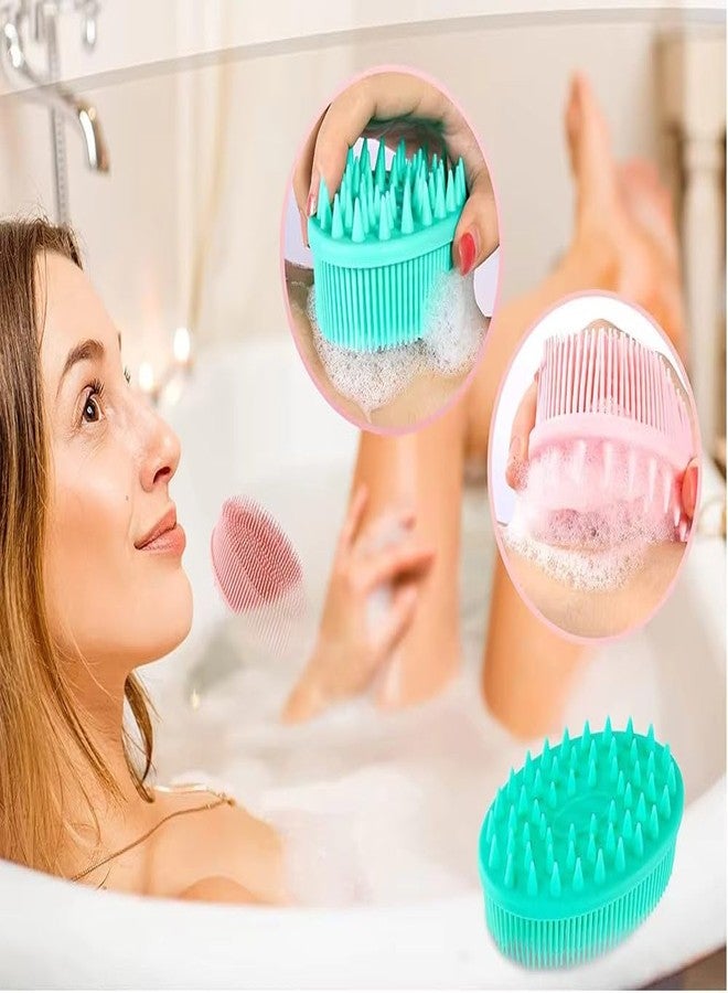 Dwarakesh Enterprises فرشاة تقشير الجسم الناعمة 2 في 1 من دواراكيش إنتربرايزز®، مناسبة لغسل وتقشير بشرة الأطفال والكبار (متعددة الألوان)، عبوة من قطعتين - Image 1