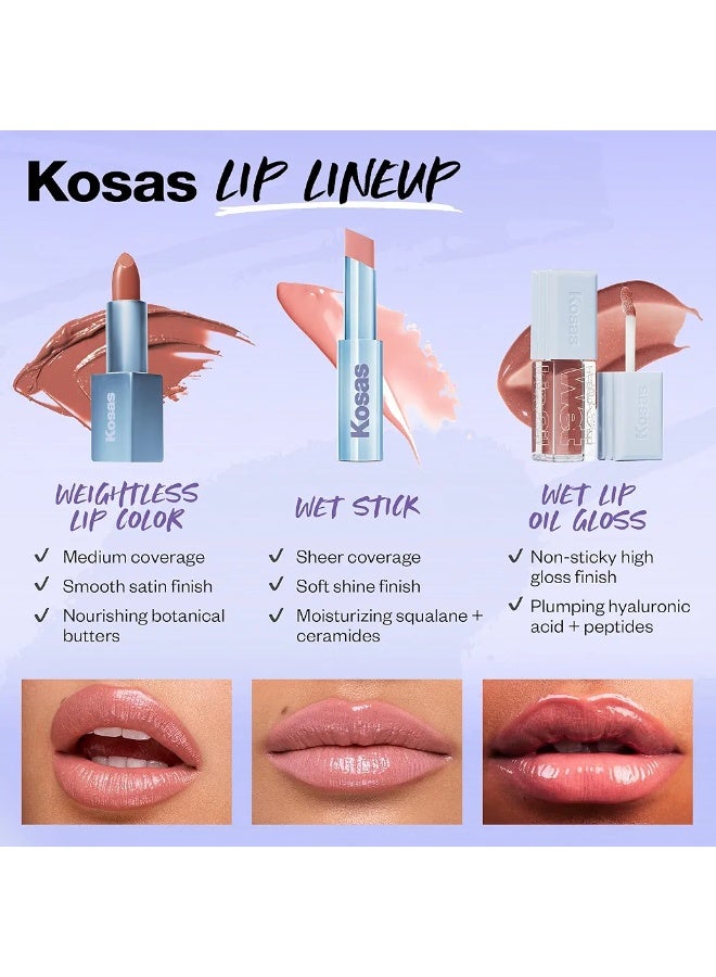 Kosas Wet Stick Hydrating & Shiny Lipstick – Soothes, Softens, and Moisturizes Lips – Baby Rose - Image 4