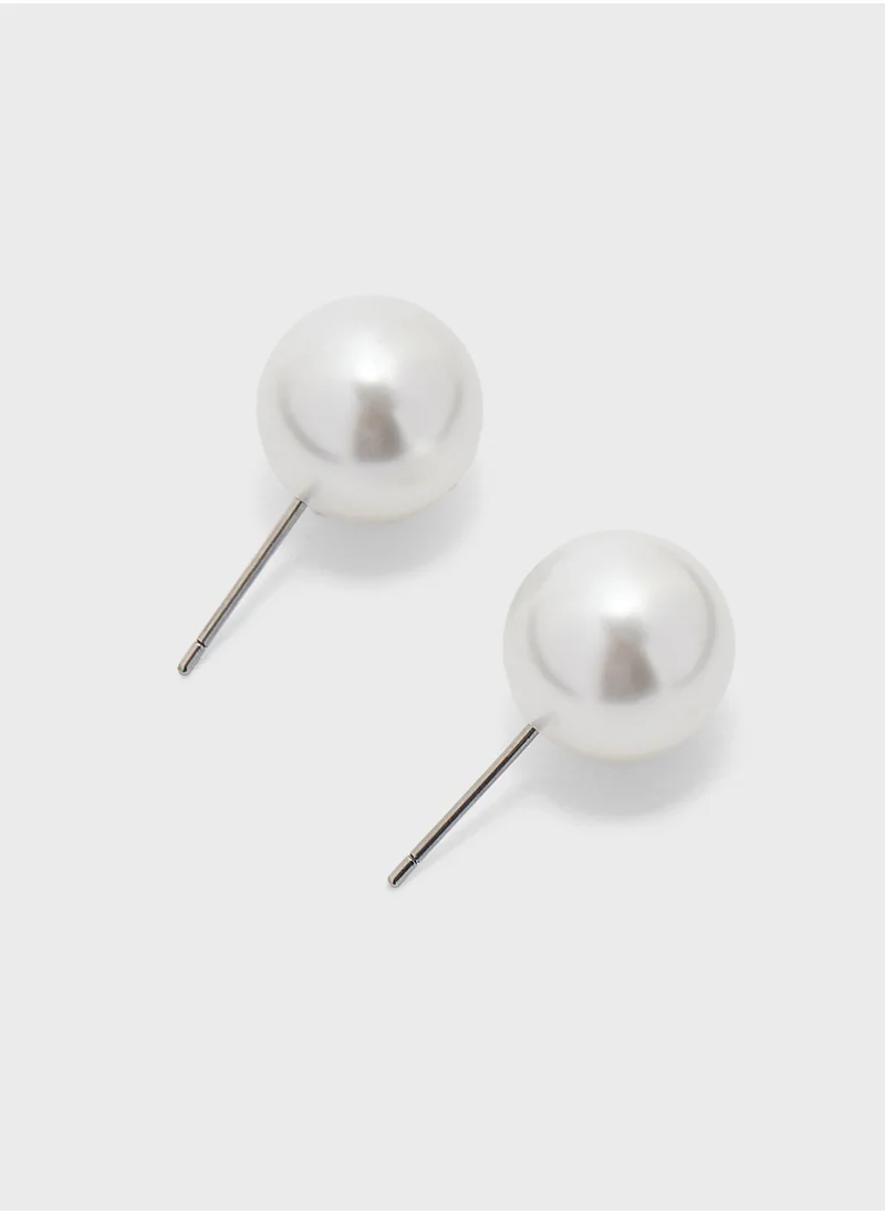 Khizana Lariat Pearl Necklace And Stud Earrings Set