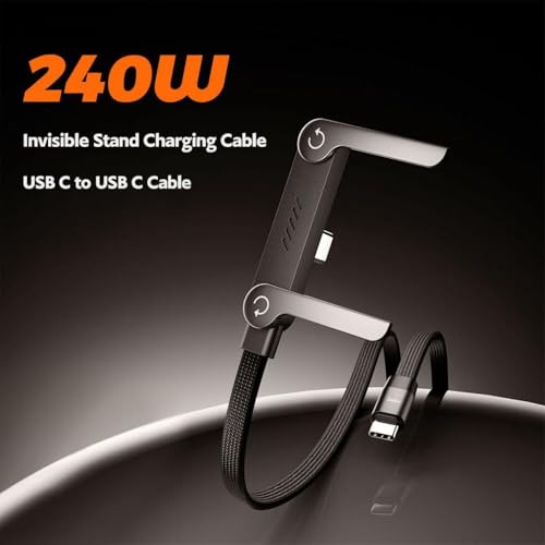 MX USB C to USB C 240W Fast Charging Cable 1.5M with Foldable Invisible Multi-Angle Adjustable Stand Multi Charger Cord with Type C Cable for Phone, Tablet,Laptops Quick Charge, Desk & Car Use - Image 2