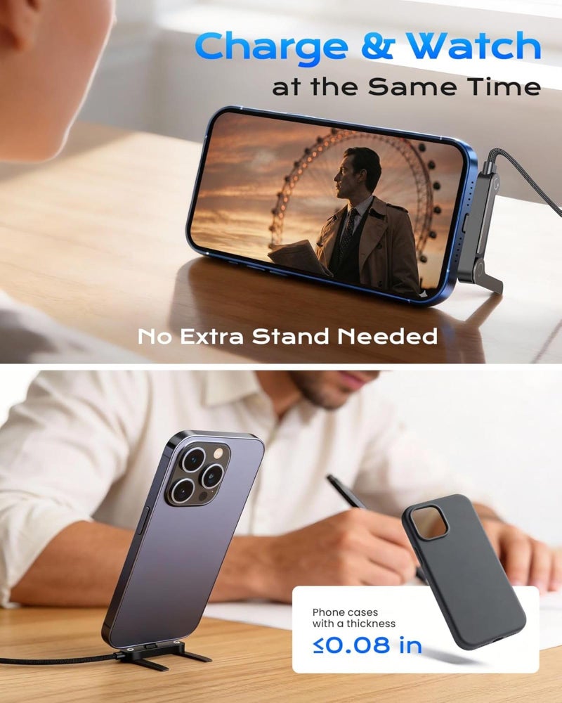 MX USB C to USB C 240W Fast Charging Cable 1.5M with Foldable Invisible Multi-Angle Adjustable Stand Multi Charger Cord with Type C Cable for Phone, Tablet,Laptops Quick Charge, Desk & Car Use - Image 4