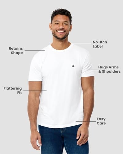 INTO THE AM Men's Logo Tees 3 Pack Multipack - Fitted Crewneck Gym Casual Workout Tshirts Shirts for Men (White/White/White, Large) - Image 4