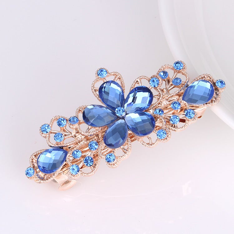 Korean Style Rhinestone Bow Hairpin Headdress Female Pearl Flower Crystal Hairpin Spring Clip Small Hair Accessories - Image 5