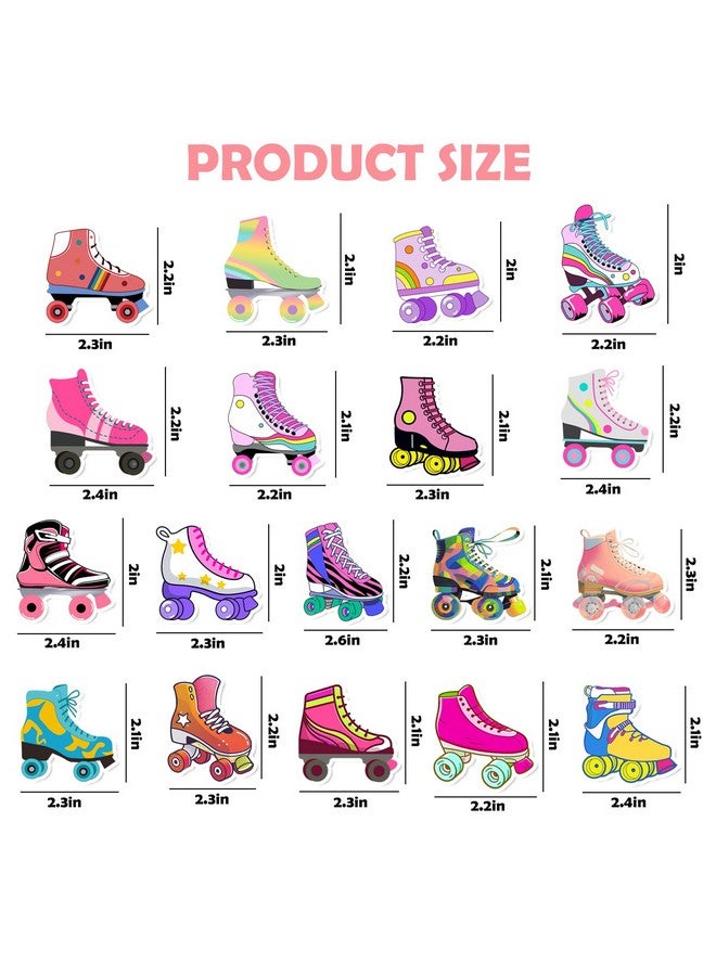 CANIPHA 36Pcs Roller Skate Party Decorations Cupcake Toppers, Colorful Roller Skate Party Decorations Skate Themed Party Birthday Decors, Roller Skate Party Favors for Home Birthday Party Supplies - Image 2
