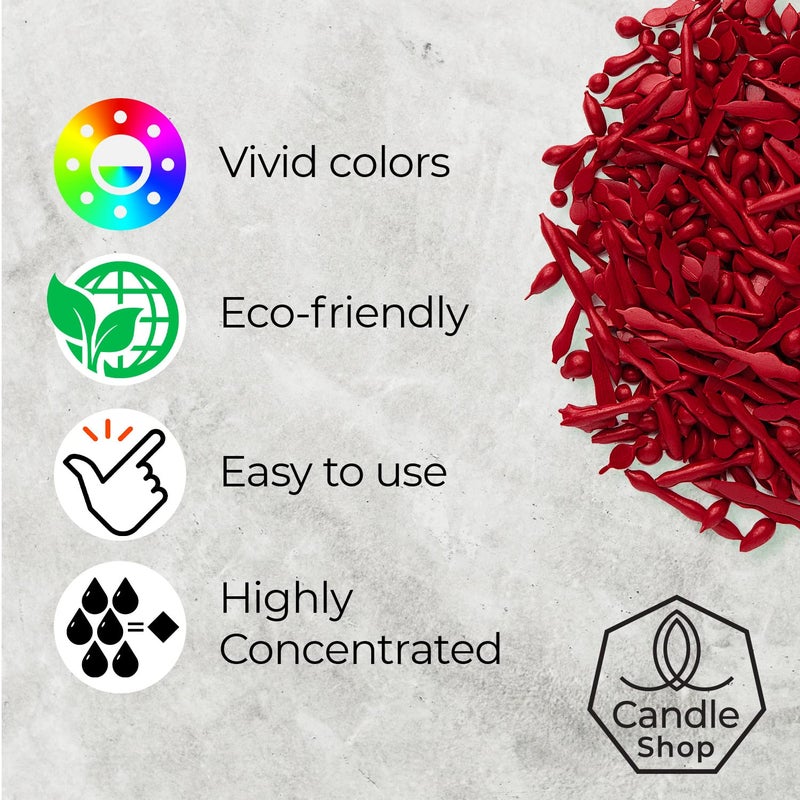 Candle Shop صبغة شمعة حمراء 2 أونصة لصنع الشموع من الصويا - صبغات شمع الشموع عالية التركيز - رقائق صبغة ملونة مميزة لمتجر الشموع للصويا، شمع النحل، البارافين - Image 2