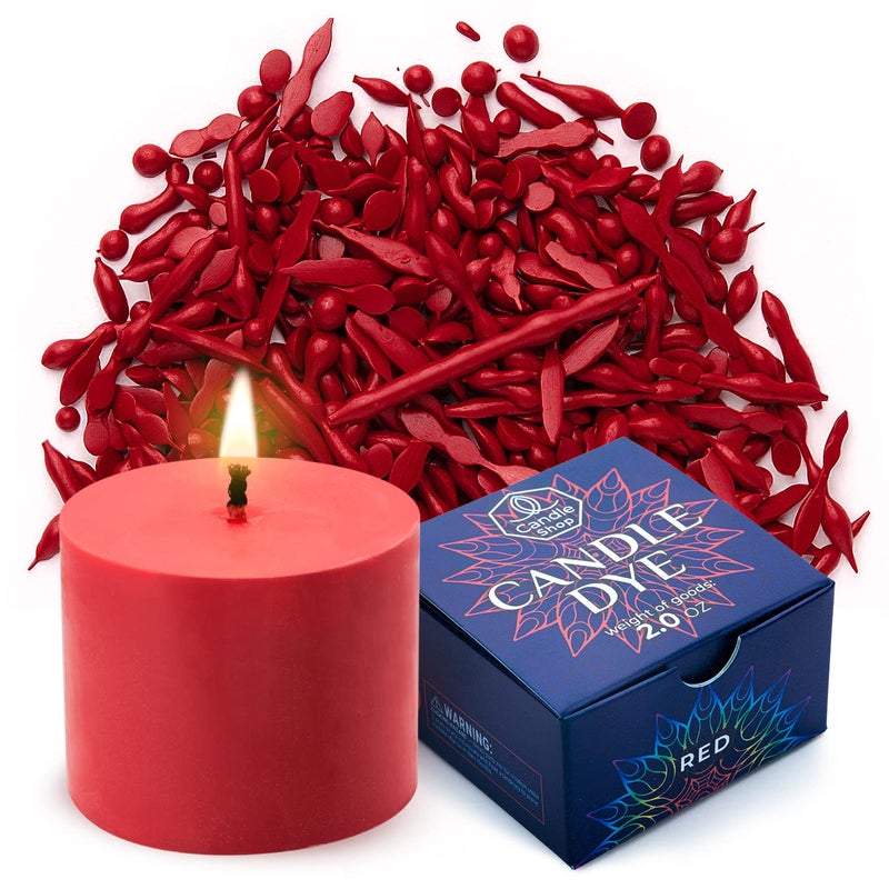 Candle Shop صبغة شمعة حمراء 2 أونصة لصنع الشموع من الصويا - صبغات شمع الشموع عالية التركيز - رقائق صبغة ملونة مميزة لمتجر الشموع للصويا، شمع النحل، البارافين - Image 1