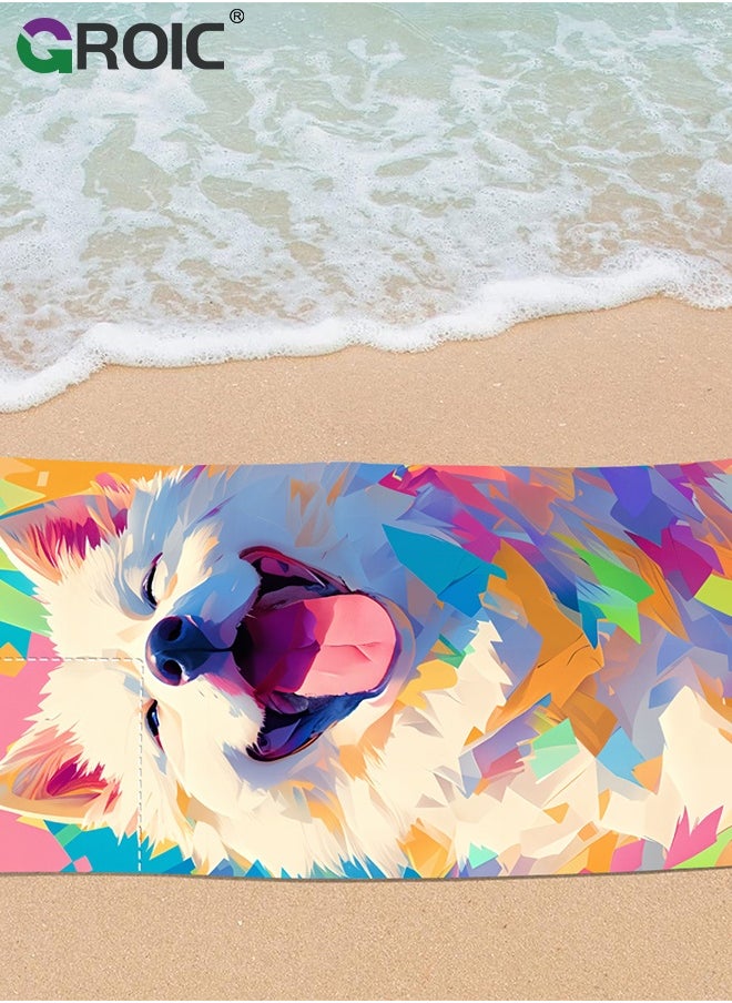 GROIC Microfiber Beach Towel,Beach Towel Bag, 63''x31'' Large Towels, Lightweight Compact Quick Dry Absorbent Pool Towel for Bath,Camping,Swimming,Travel Accessories,Compact Towels for Swimming Pool  - Image 5
