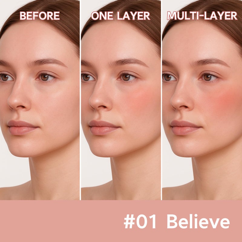 FV Liquid Blush, Long Lasting Buildable Cream Cheek Tint with High-Pigment Color, Weightless Blendable Formula for Natural Dewy Finish (Believe) - Image 5