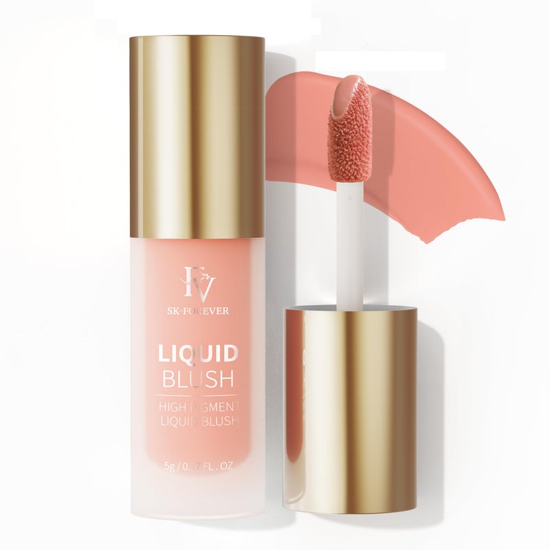 FV Liquid Blush, Long Lasting Buildable Cream Cheek Tint with High-Pigment Color, Weightless Blendable Formula for Natural Dewy Finish (Believe) - Image 1