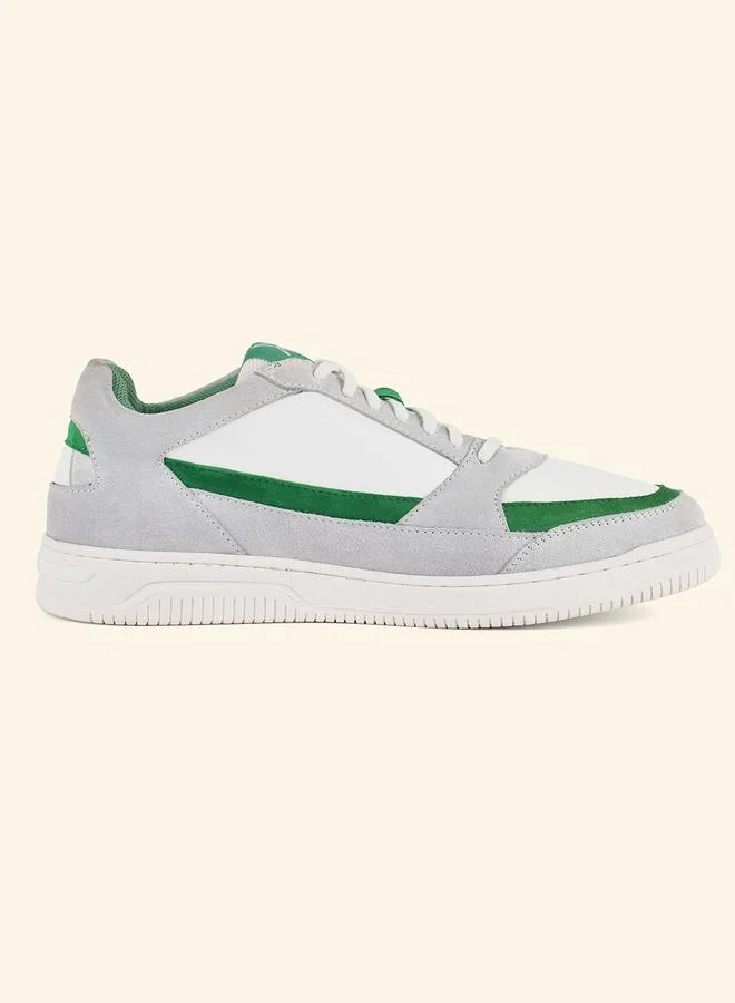 YOHO White Lace Up Logo Detail Sports Sneakers