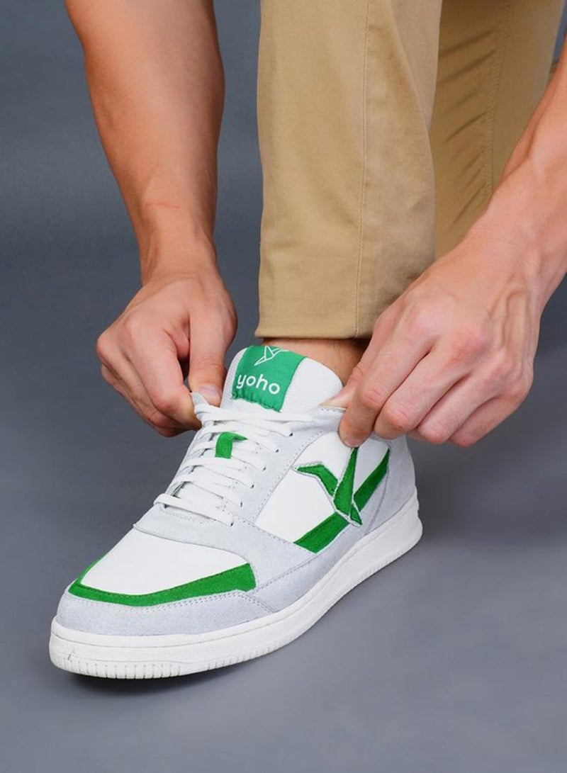 YOHO White Lace Up Logo Detail Sports Sneakers - Image 4