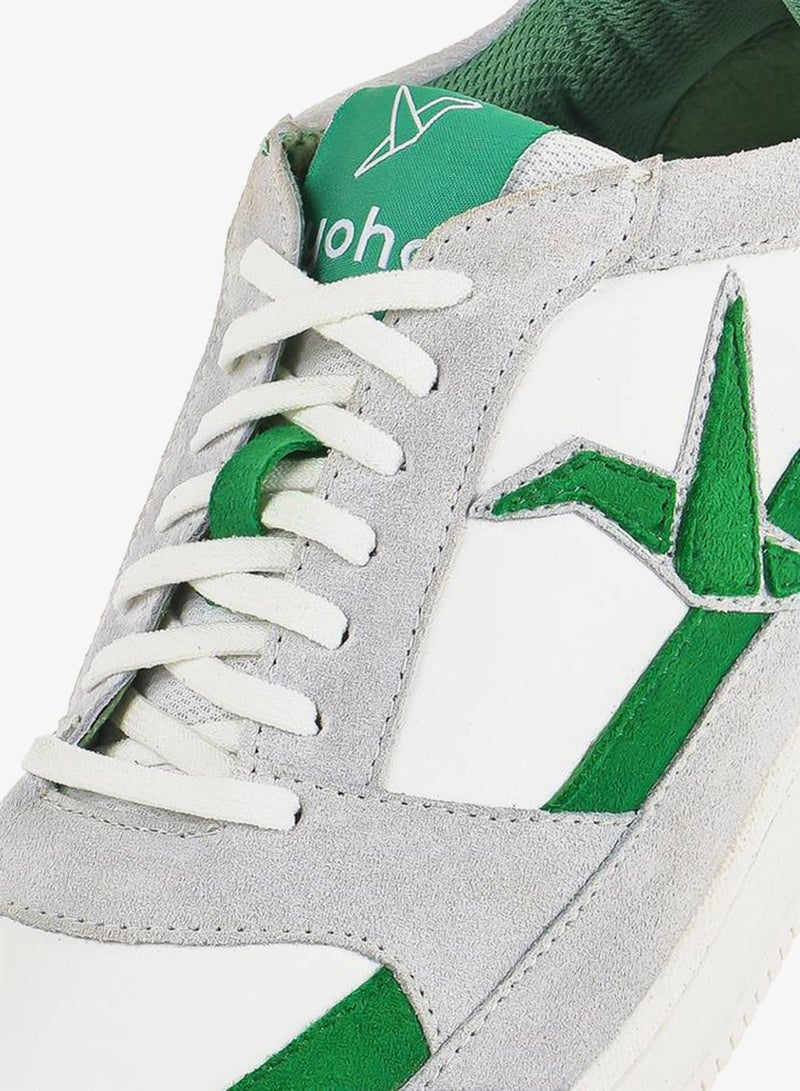 YOHO White Lace Up Logo Detail Sports Sneakers - Image 5