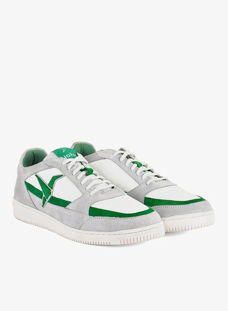 Yoho White White Lace Up Logo Detail Sports Sneakers for Men | Best Price UAE