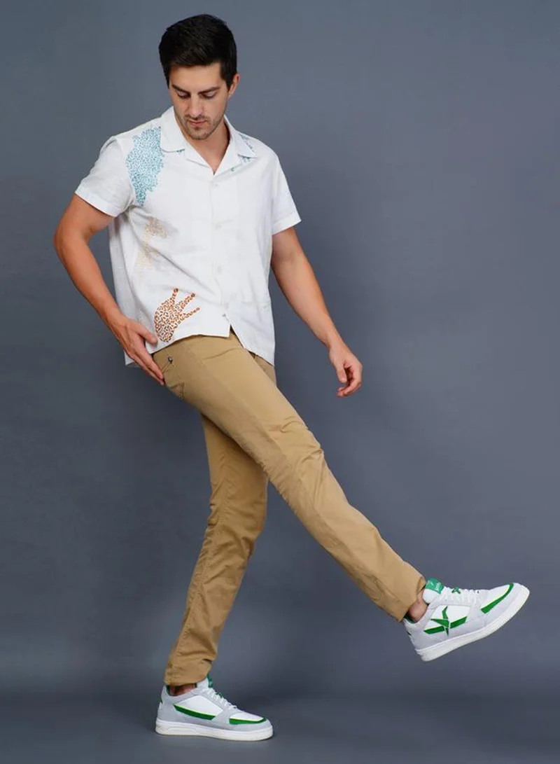 Yoho White White Lace Up Logo Detail Sports Sneakers for Men | Best Price UAE