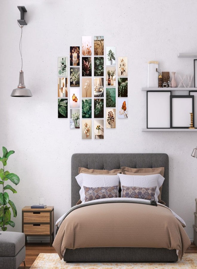 LIIGEMI 70PCS Botanical Wall Collage Kit Aesthetic Pictures, Photo collage kit, Bedroom Decor for Teen Girls, VSCO Girls Bedroom Decor, Aesthetic Posters，70 Set 4x6 Inch (Green) - Image 4