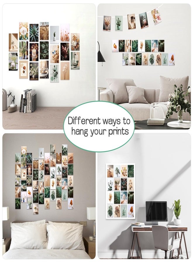 LIIGEMI 70PCS Botanical Wall Collage Kit Aesthetic Pictures, Photo collage kit, Bedroom Decor for Teen Girls, VSCO Girls Bedroom Decor, Aesthetic Posters，70 Set 4x6 Inch (Green) - Image 3