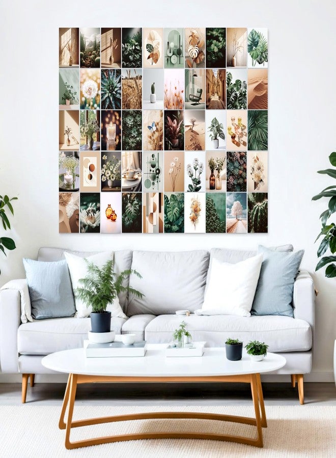 LIIGEMI 70PCS Botanical Wall Collage Kit Aesthetic Pictures, Photo collage kit, Bedroom Decor for Teen Girls, VSCO Girls Bedroom Decor, Aesthetic Posters，70 Set 4x6 Inch (Green) - Image 2