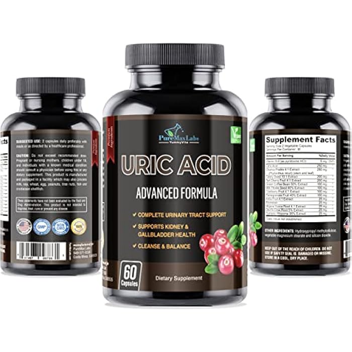 YUMMYVITE Uric Acid Advanced Formula – Kidney, Liver, Gallbladder, Urinary Tract Cleanse with Cranberry, Chanca Piedra, Tart Cherry, Milk Thistle and Bromelain 60 Capsules - Image 5