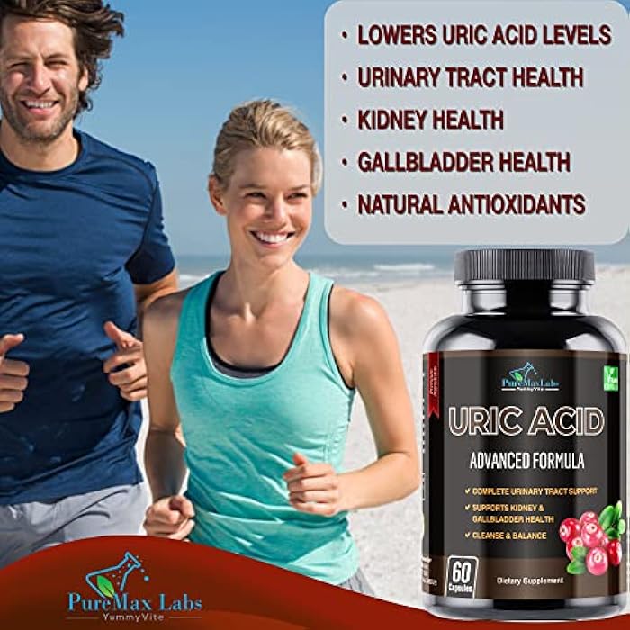 YUMMYVITE Uric Acid Advanced Formula – Kidney, Liver, Gallbladder, Urinary Tract Cleanse with Cranberry, Chanca Piedra, Tart Cherry, Milk Thistle and Bromelain 60 Capsules - Image 4