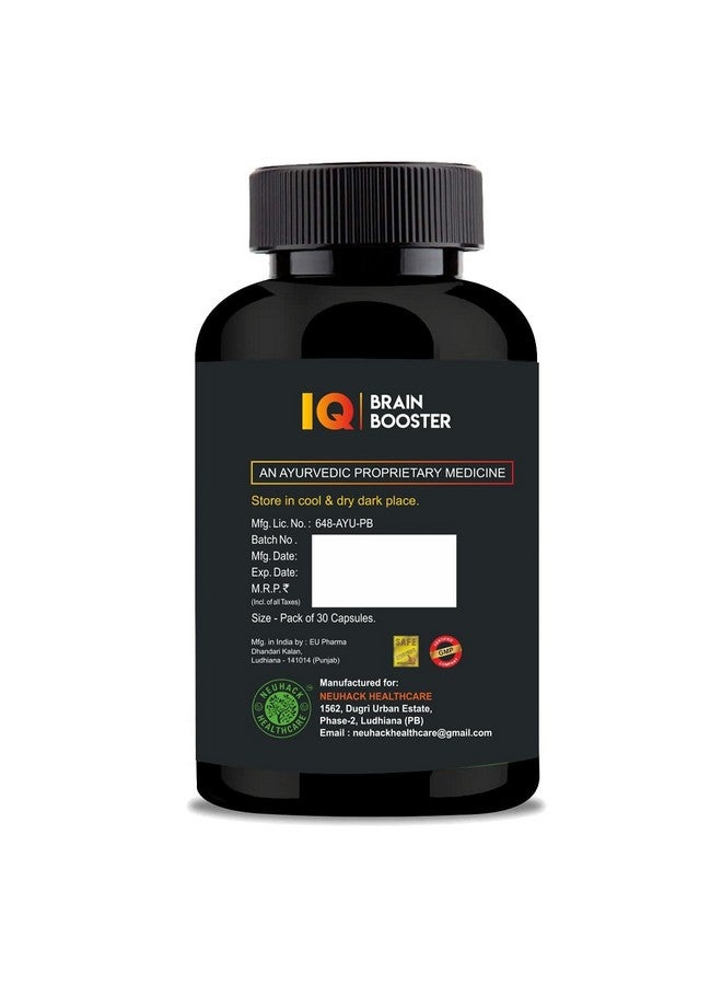 NEUHACK Iq Brain Booster With Ashwagandha & Brahmi: 30 Caps For Memory, Sleep, And Focus - Image 2