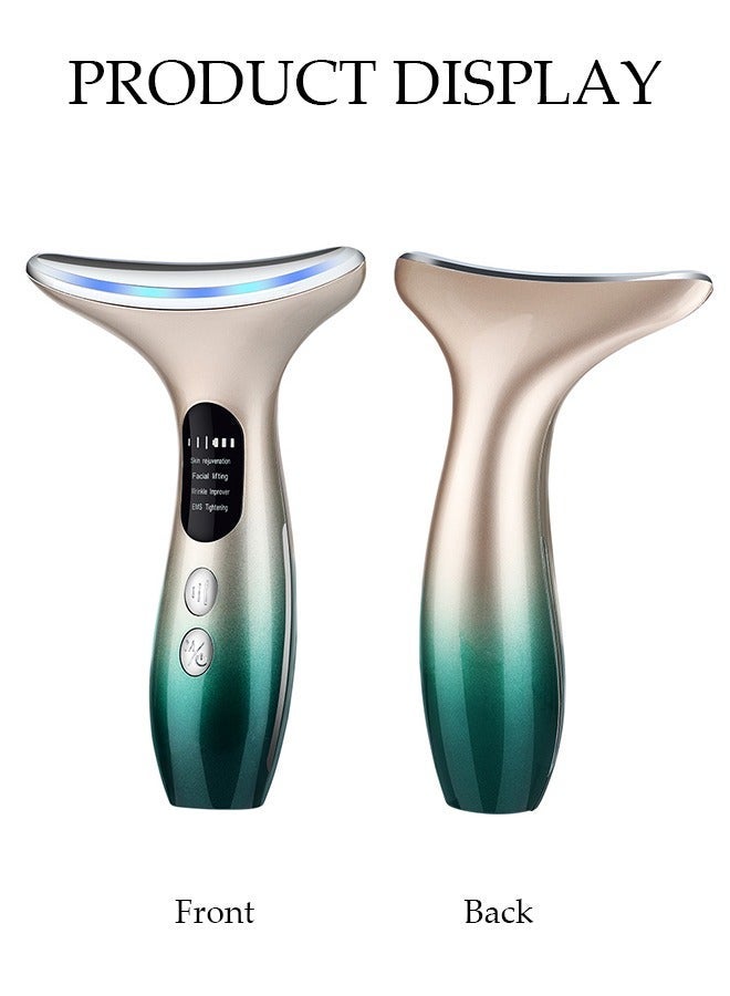 DUNISO Firming Wrinkle Device for Neck Face,with 3 Color Modes, Double Chin Reducer Vibration Massager 45℃ Heat Vibration For Wrinkles Appearance and Skin Care, Tightening, Smooth - Image 5
