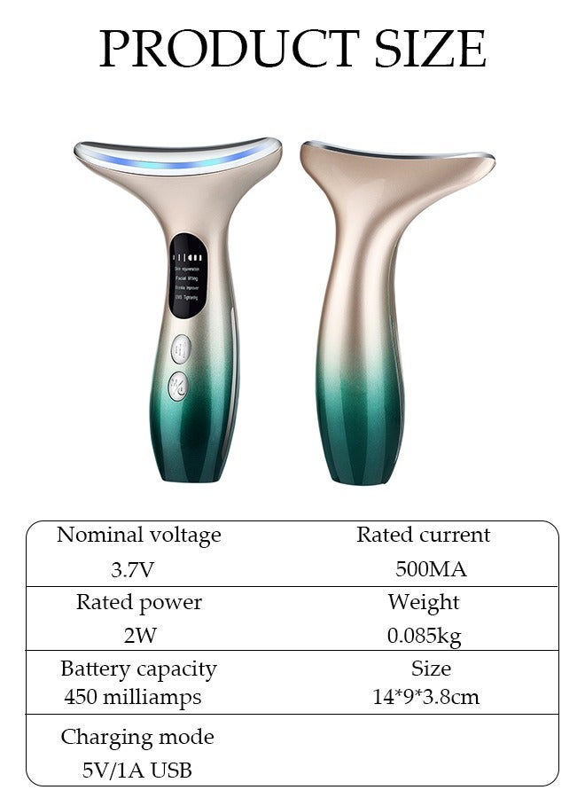 DUNISO Firming Wrinkle Device for Neck Face,with 3 Color Modes, Double Chin Reducer Vibration Massager 45℃ Heat Vibration For Wrinkles Appearance and Skin Care, Tightening, Smooth - Image 2