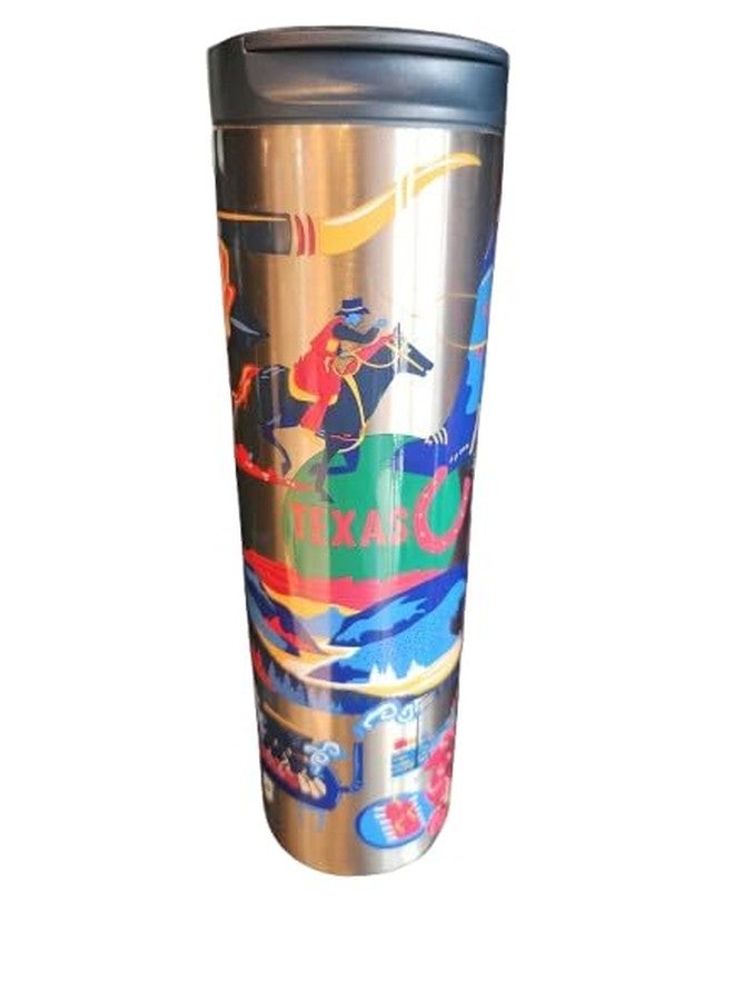 ستاربكس كوب ستاربكس ديسكفري سيريز تكساس المصنوع من الفولاذ المقاوم للصدأ، سعة 16 أونصة، كوب سفر معزول بغطاء، تصميم آرت ديكو، خفيف الوزن وقابل لإعادة الاستخدام، آمن للغسل في غسالة الأطباق