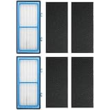 Ximoon 2 Pack HEPA Filters Replacement for Holmes AER1, HAPF30AT, HAP242-NUC ; 2 HEPA Filter + 4 Carbon Booster Filters - Image 1