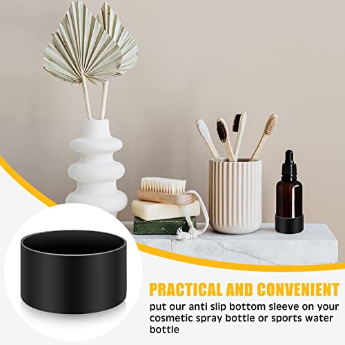 Zubebe 6 Pcs Silicone Bottle Boot Protective Silicone Sleeve Bottom Washable Rubber Base Accessories Non Slip Cosmetic Spray Bottom Cover for 16 oz Spray Bottles, 12 to 24 oz Water Bottles, Black - Image 5