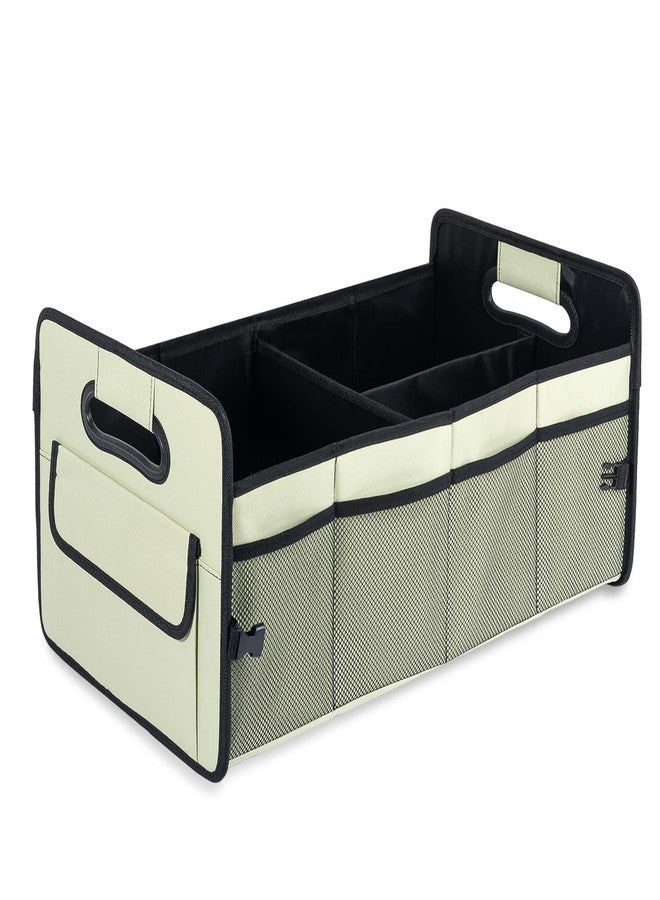 JiatuA Car Trunk Organizer, Car Organizers and Storage Collapsible Multi Compartment Container Box, Adjustable Car Accessories for SUV Sedan Truck, Standard Size, Light Green - Image 1