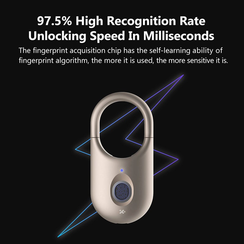 Hualai Xiaofang Smart Touch Fingerprint Padlock USB Charging Anti-theft Keyless Security Lock Travel Case Drawer Lock - Image 4