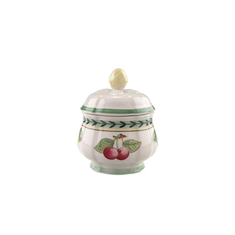 Villeroy & Boch Villeroy  Boch French Garden Fleurence Covered Sugar 675 oz Premium Porcelain WhiteMulticolored 