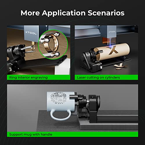 xTool RA2 Pro for xTool S1, F1, F1 Ultra, P2, M1 Ultra and Most Laser Engraver (Must with Riser), Y-axis Rotary Roller for Engraving Cylindrical Objects, Wine Glass, Tumbler, Engraver Accessory - Image 4