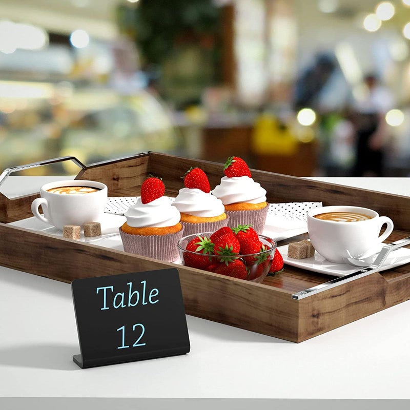 Mini Black Acrylic Erasable Chalkboard Signs 10Pcs Small Desktop Message Boards for Wedding Party Store Display - Image 4